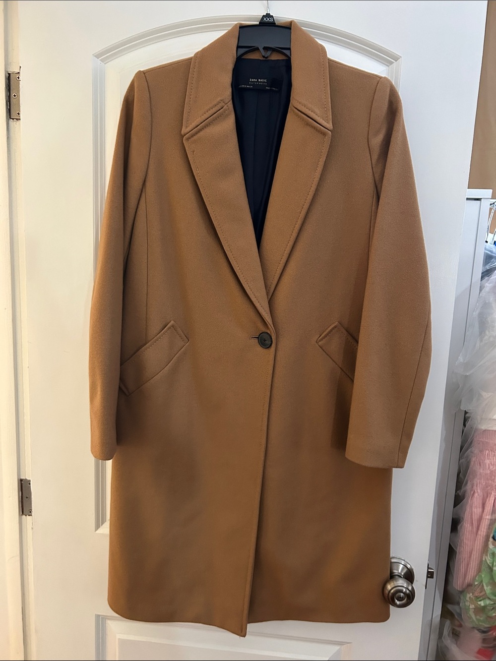 Zara Camel Single-Button Trench Coat